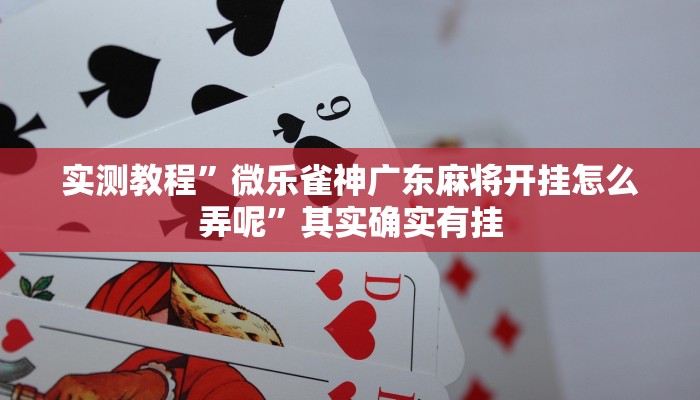 实测教程”微乐雀神广东麻将开挂怎么弄呢”其实确实有挂