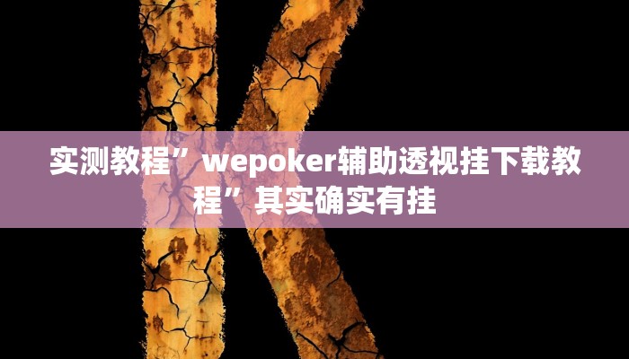 实测教程”wepoker辅助透视挂下载教程”其实确实有挂