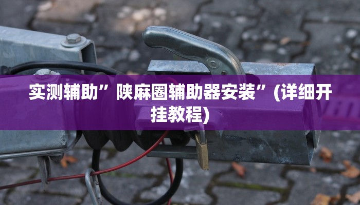 实测辅助”陕麻圈辅助器安装”(详细开挂教程)