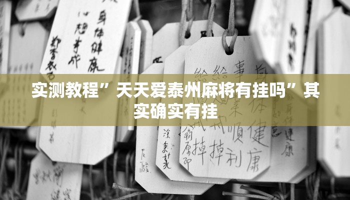 实测教程”天天爱泰州麻将有挂吗”其实确实有挂