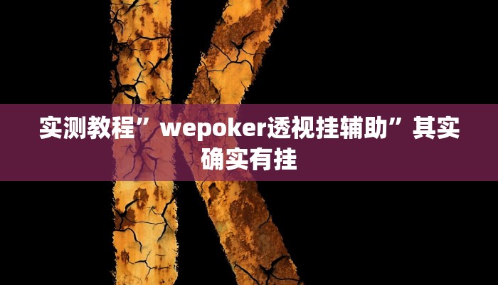 实测教程”wepoker透视挂辅助”其实确实有挂