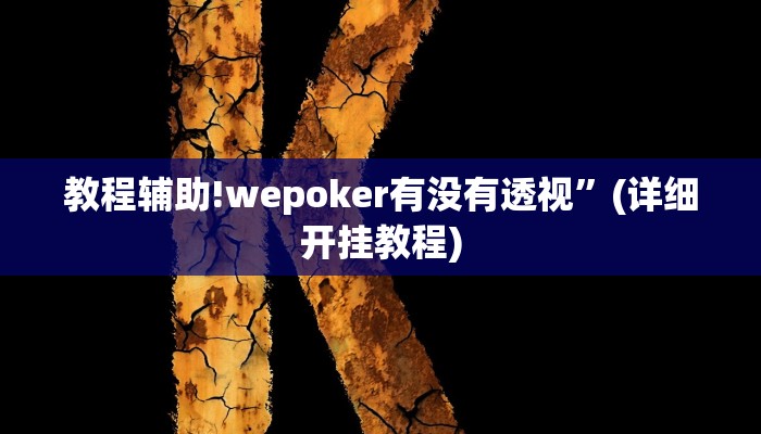 教程辅助!wepoker有没有透视”(详细开挂教程)