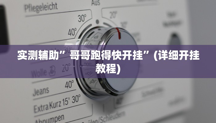 实测辅助”哥哥跑得快开挂”(详细开挂教程)