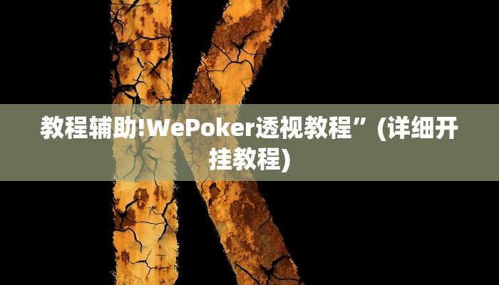 教程辅助!WePoker透视教程”(详细开挂教程)