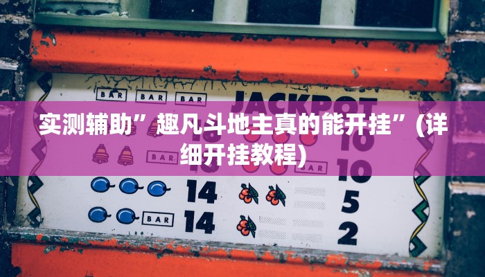 实测辅助”趣凡斗地主真的能开挂”(详细开挂教程)