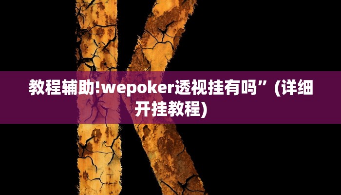 教程辅助!wepoker透视挂有吗”(详细开挂教程)