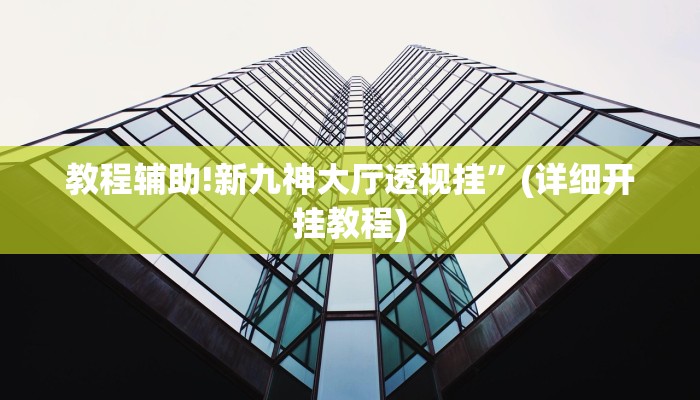 教程辅助!新九神大厅透视挂”(详细开挂教程)