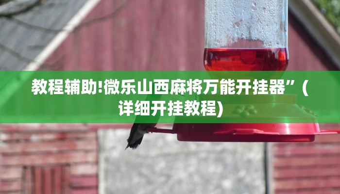 教程辅助!微乐山西麻将万能开挂器”(详细开挂教程)