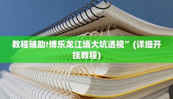 教程辅助!博乐龙江填大坑透视”(详细开挂教程)