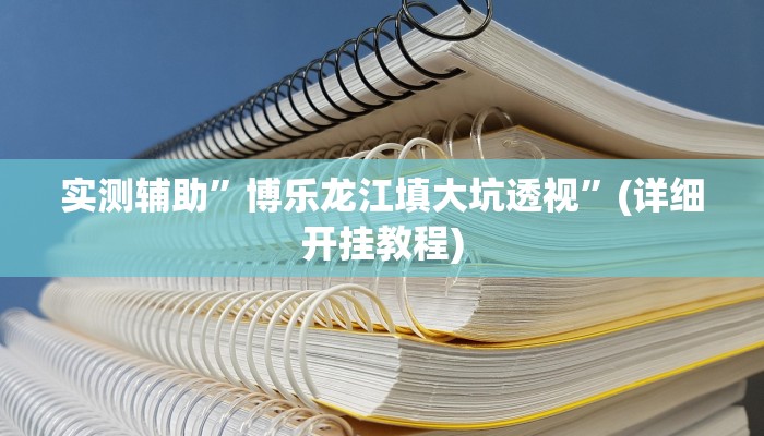 实测辅助”博乐龙江填大坑透视”(详细开挂教程)