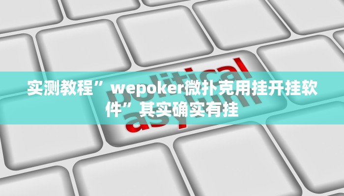 实测教程”wepoker微扑克用挂开挂软件”其实确实有挂