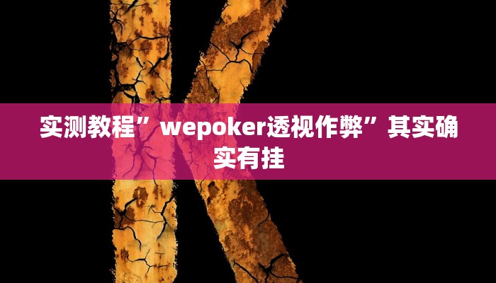 实测教程”wepoker透视作弊”其实确实有挂