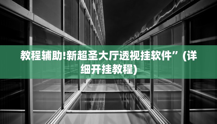 教程辅助!新超圣大厅透视挂软件”(详细开挂教程)
