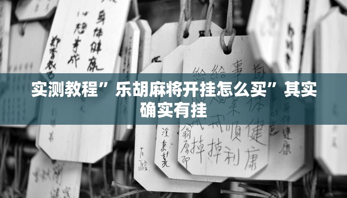 实测教程”乐胡麻将开挂怎么买”其实确实有挂