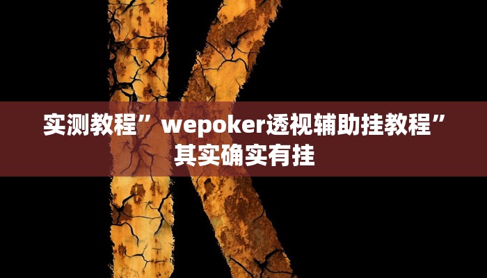 实测教程”wepoker透视辅助挂教程”其实确实有挂