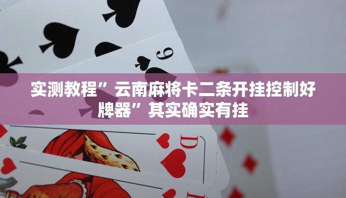 实测教程”云南麻将卡二条开挂控制好牌器”其实确实有挂
