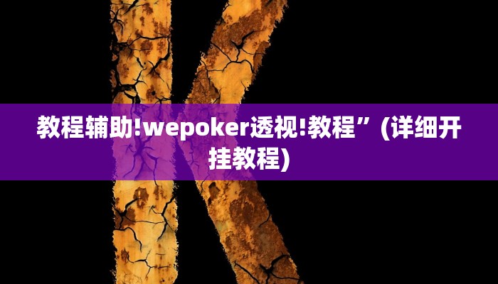 教程辅助!wepoker透视!教程”(详细开挂教程)