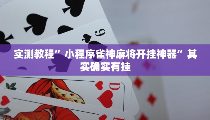 实测教程”小程序雀神麻将开挂神器”其实确实有挂