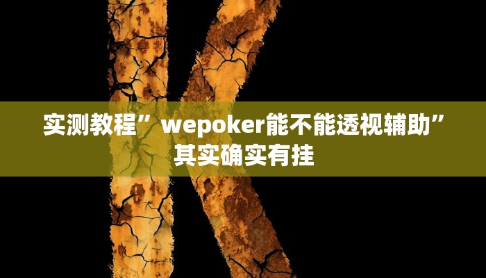 实测教程”wepoker能不能透视辅助”其实确实有挂