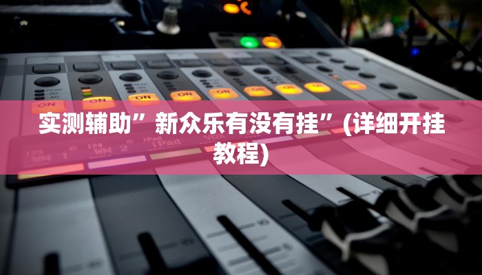 实测辅助”新众乐有没有挂”(详细开挂教程)