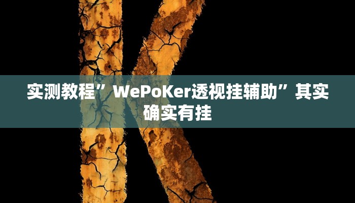 实测教程”WePoKer透视挂辅助”其实确实有挂
