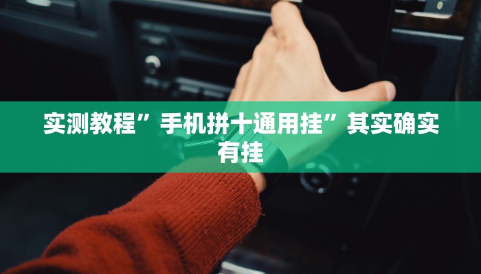 实测教程”手机拼十通用挂”其实确实有挂