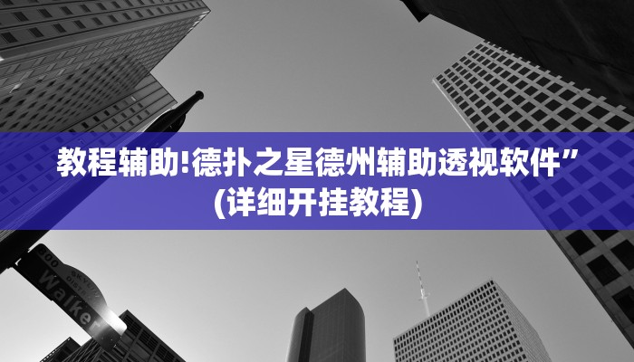 教程辅助!德扑之星德州辅助透视软件”(详细开挂教程)