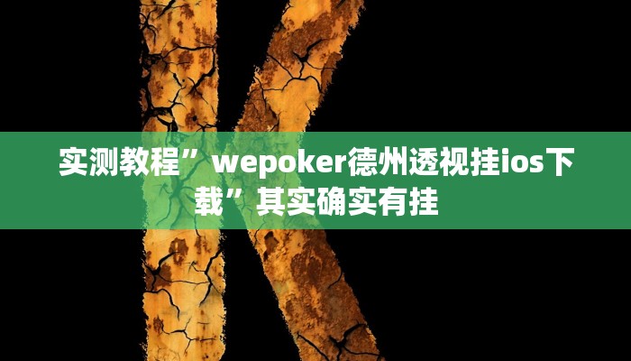 实测教程”wepoker德州透视挂ios下载”其实确实有挂