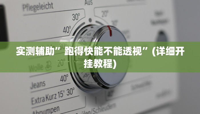 实测辅助”跑得快能不能透视”(详细开挂教程)
