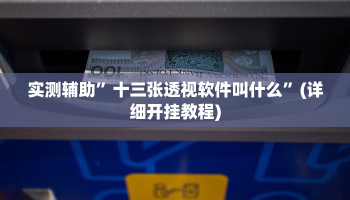 实测辅助”十三张透视软件叫什么”(详细开挂教程)