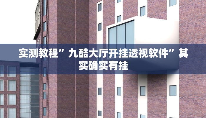 实测教程”九酷大厅开挂透视软件”其实确实有挂