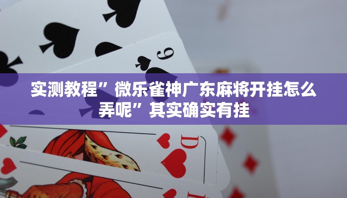 实测教程”微乐雀神广东麻将开挂怎么弄呢”其实确实有挂