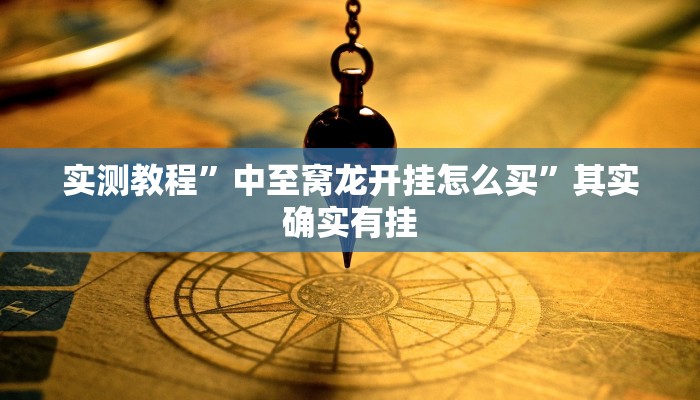 实测教程”中至窝龙开挂怎么买”其实确实有挂