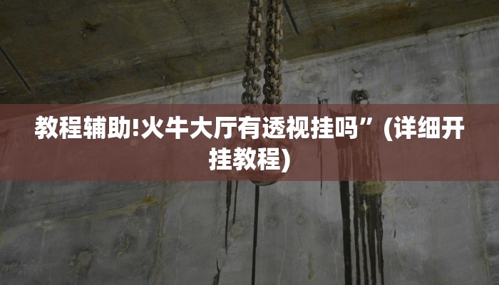 教程辅助!火牛大厅有透视挂吗”(详细开挂教程)