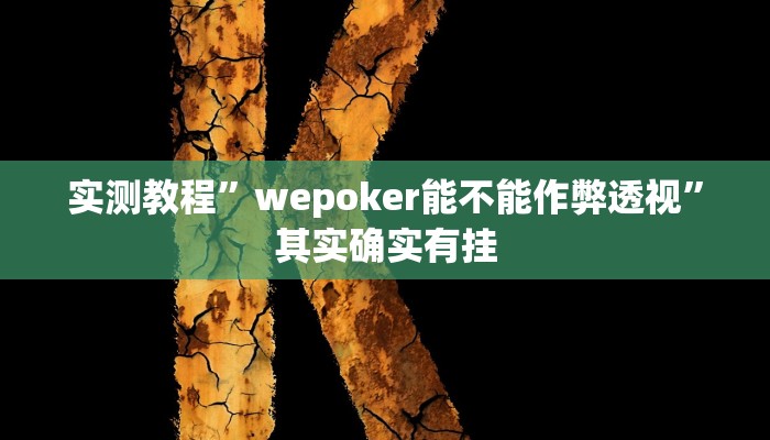 实测教程”wepoker能不能作弊透视”其实确实有挂