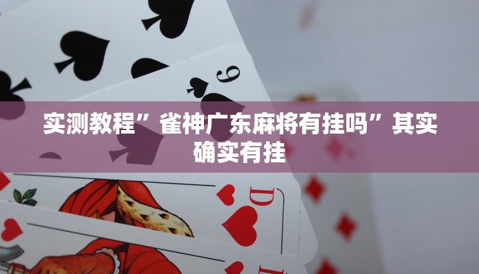 实测教程”雀神广东麻将有挂吗”其实确实有挂