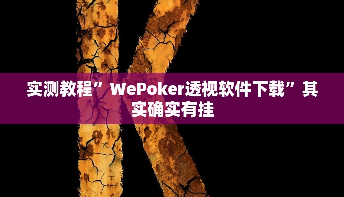 实测教程”WePoker透视软件下载”其实确实有挂