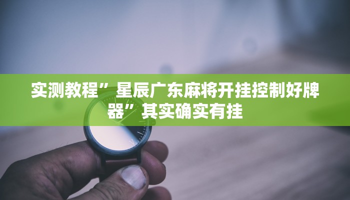 实测教程”星辰广东麻将开挂控制好牌器”其实确实有挂