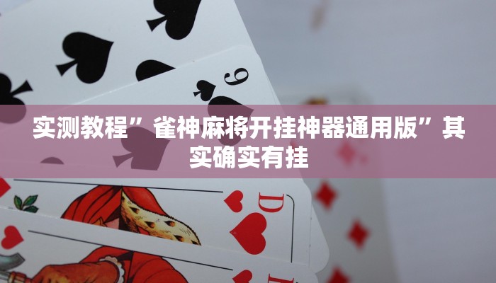 实测教程”雀神麻将开挂神器通用版”其实确实有挂