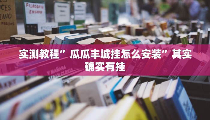 实测教程”瓜瓜丰城挂怎么安装”其实确实有挂