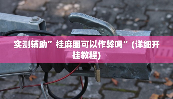 实测辅助”桂麻圈可以作弊吗”(详细开挂教程)