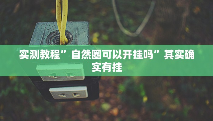 实测教程”自然圈可以开挂吗”其实确实有挂