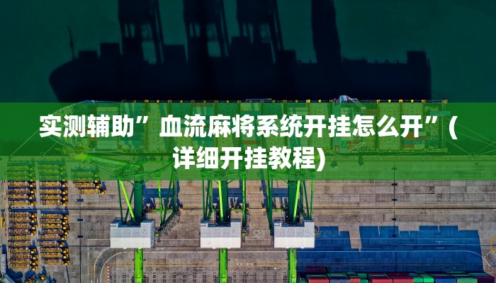 实测辅助”血流麻将系统开挂怎么开”(详细开挂教程)