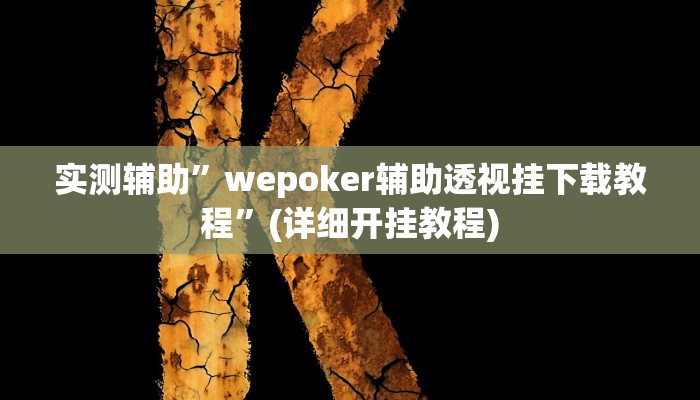 实测辅助”wepoker辅助透视挂下载教程”(详细开挂教程)