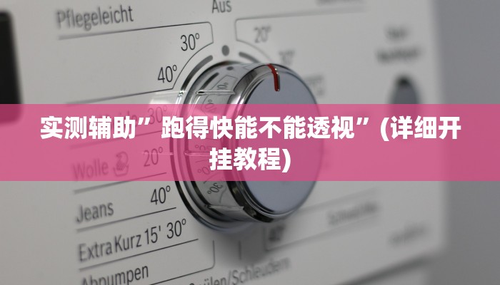 实测辅助”跑得快能不能透视”(详细开挂教程)