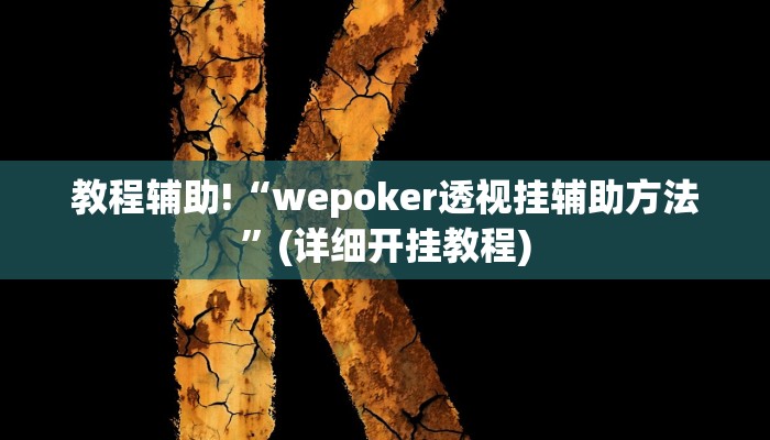 教程辅助!“wepoker透视挂辅助方法”(详细开挂教程)