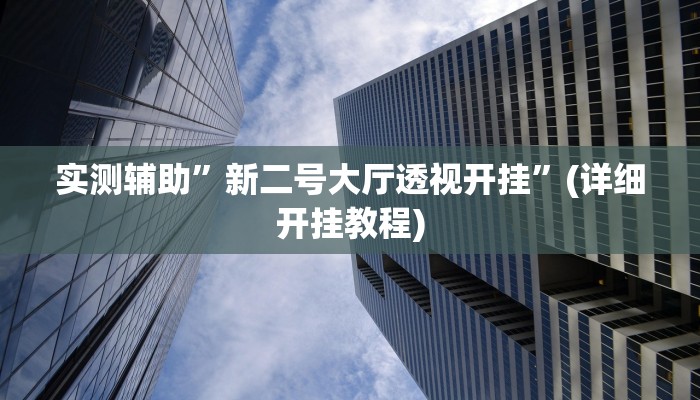 实测辅助”新二号大厅透视开挂”(详细开挂教程)