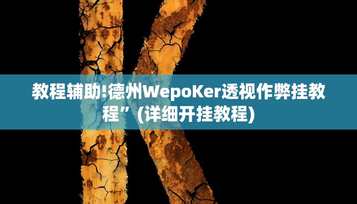教程辅助!德州WepoKer透视作弊挂教程”(详细开挂教程)