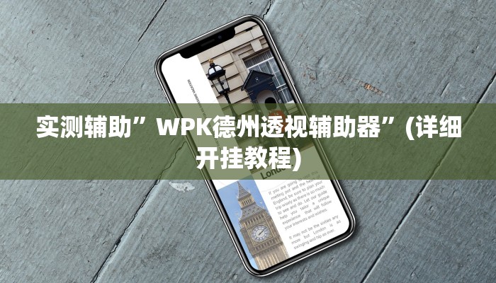 实测辅助”WPK德州透视辅助器”(详细开挂教程)