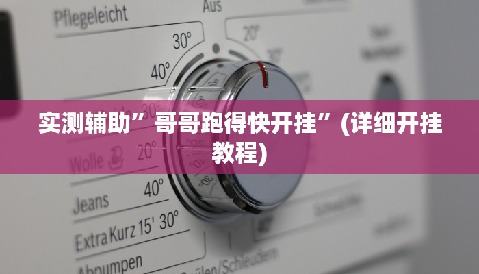 实测辅助”哥哥跑得快开挂”(详细开挂教程)